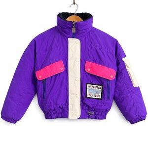 Vintage 90s Tyrolia Kids Ski Jacket Purple Pink Colorblock Youth XL